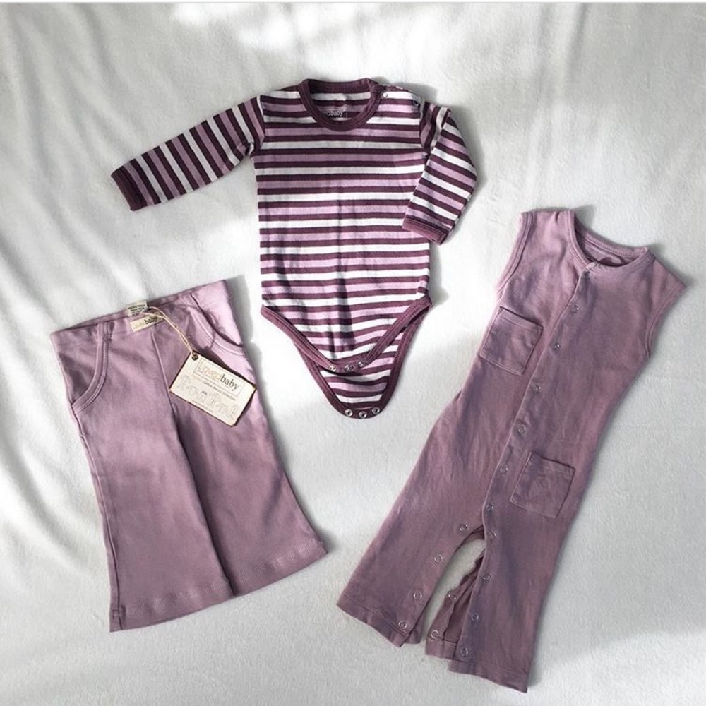 L’oved Baby Lot: Button-up Overalls, Onesie, Pants